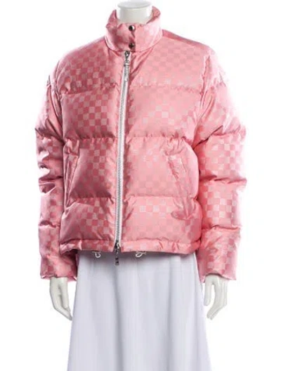 Pre-owned Louis Vuitton 2019 Printed Faux Fur Jacket W/ Tags In Pink