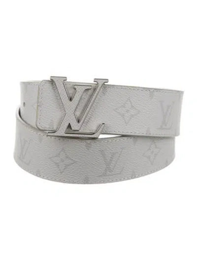 Pre-owned Louis Vuitton 2019 Reversible Taigarama 40mm Belt In Gray