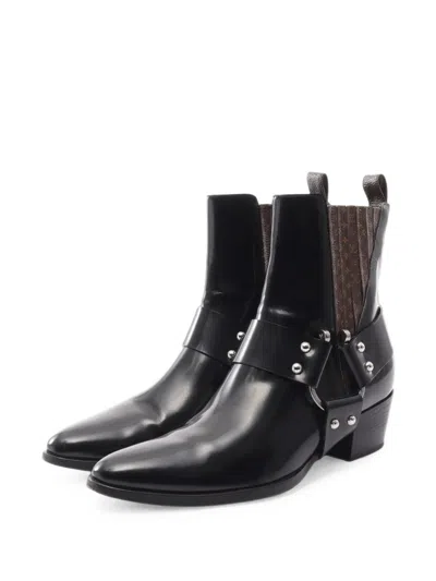Pre-owned Louis Vuitton 2019 Rhapsody Line Ankle Boots In Black