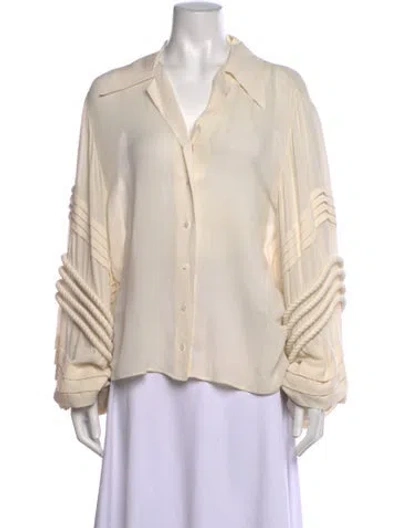 Pre-owned Louis Vuitton 2019 Silk Blouse In Neutrals