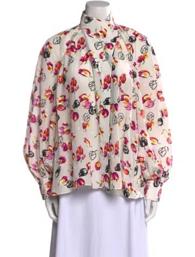 Pre-owned Louis Vuitton 2019 Silk Blouse In White