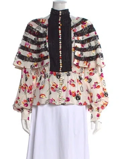 Pre-owned Louis Vuitton 2019 Silk Blouse In White
