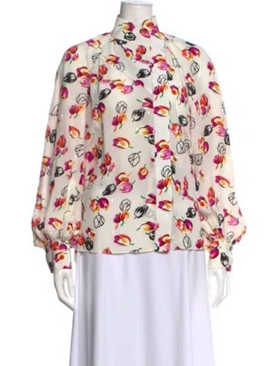Pre-owned Louis Vuitton 2019 Silk Blouse In White