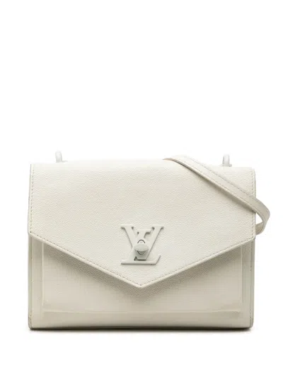 Pre-owned Louis Vuitton 2019 Soft Calfskin Mylockme Chain Bb Crossbody Bag In White