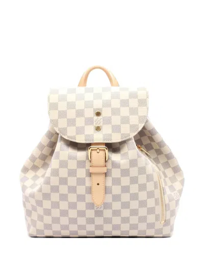 Pre-owned Louis Vuitton 2019 Sperone Damier Azur Backpack In White