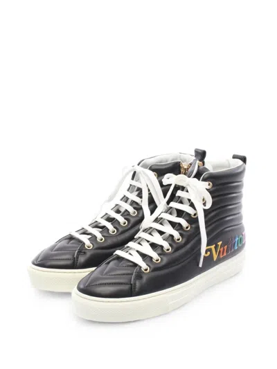 Pre-owned Louis Vuitton 2019 Stellar Line High-top Sneakers In Black