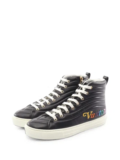 Pre-owned Louis Vuitton 2019 Stellar Line High-top Sneakers In Black