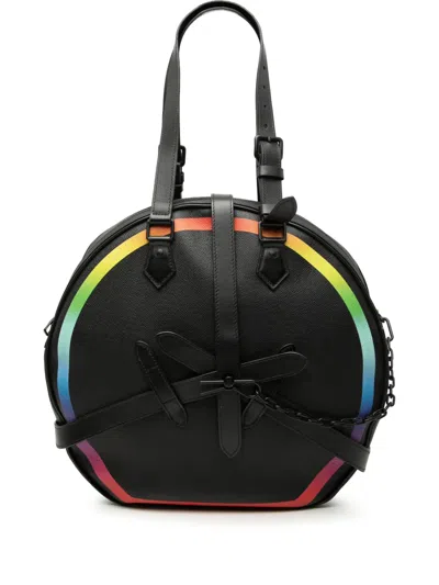 Pre-owned Louis Vuitton 2019 Taiga Rainbow Soft Hat Trunk Tote Bag In Black
