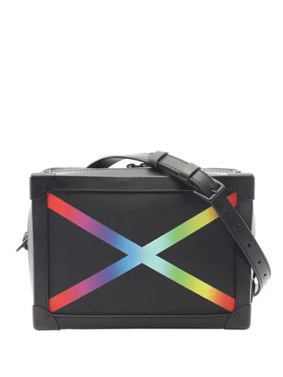 Pre-owned Louis Vuitton 2019 Taiga Rainbow Soft Trunk Crossbody Bag In Black
