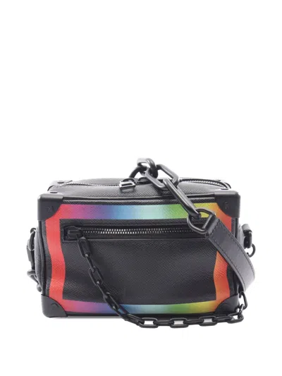 Pre-owned Louis Vuitton 2019 Taiga Rainbow Soft Trunk Crossbody Bag In Black