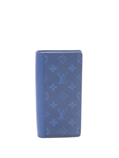 Pre-owned Louis Vuitton 2019 Taigarama Brazza Wallet Long Wallets In Blue