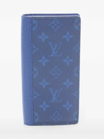 Pre-owned Louis Vuitton 2019 Taigarama Brother Long Wallet In Blue