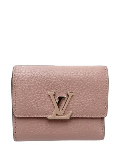 Pre-owned Louis Vuitton 2019 Taurillon Capucines Compact Wallet Small Wallets In Pink