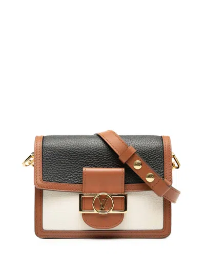 Pre-owned Louis Vuitton 2019 Taurillon Mini Dauphine Satchel In Black