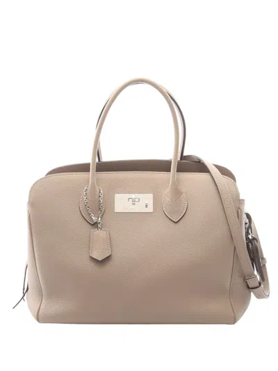 Pre-owned Louis Vuitton 2019 Taurillon Mira Mm Satchel In Neutral