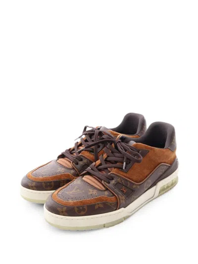 Pre-owned Louis Vuitton 2019 Trainer Line Monogram Sneakers In Brown