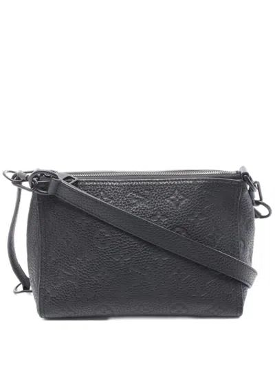 Pre-owned Louis Vuitton 2019 Triangle Monogram Messenger Bag In Black