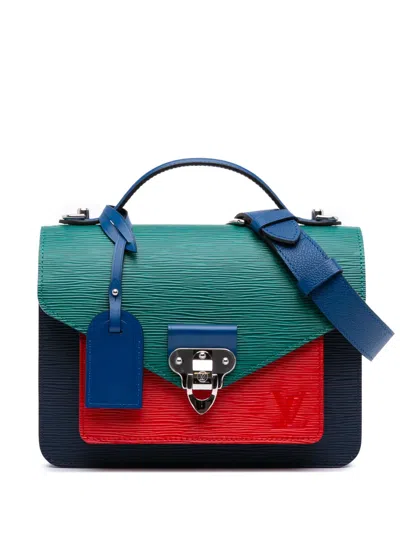 Pre-owned Louis Vuitton 2019 Tricolor Epi Neo Monceau Satchel In Blue