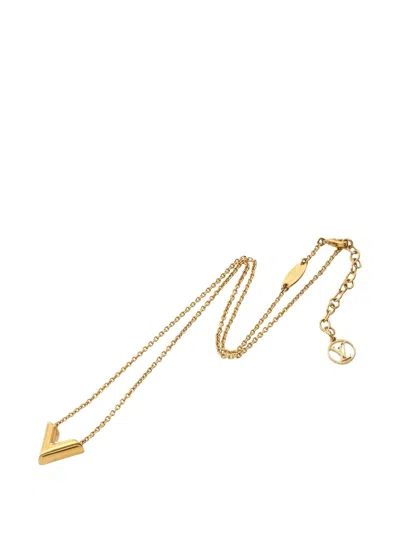 Pre-owned Louis Vuitton 2019 V-shape Necklace In Gold