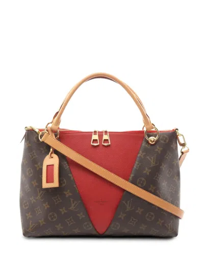 Pre-owned Louis Vuitton 2019 V Tote Mm Two-way Handbag In Brown