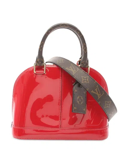 Pre-owned Louis Vuitton 2019 Vernis Miroir Alma Bb Satchel In Brown