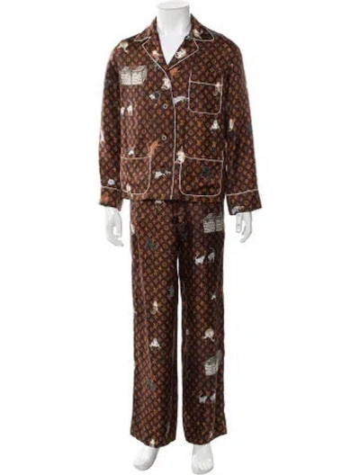 Pre-owned Louis Vuitton 2019 X Grace Coddington 'catogram' Lounge Set In Brown