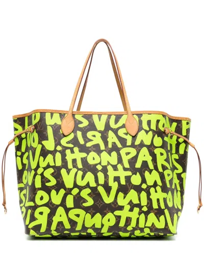 Pre-owned Louis Vuitton 2019 X Stephen Sprouse Graffiti-print Tote Bag In Green