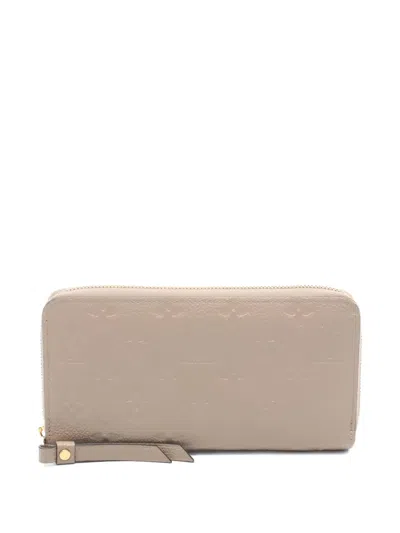 Pre-owned Louis Vuitton 2019 Zippy Embossed Leather Wallet In Neutral