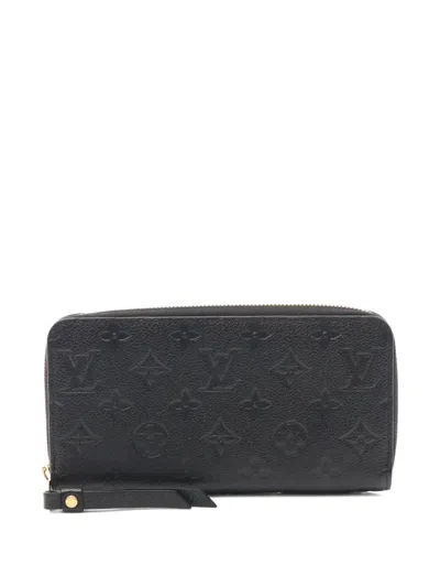 Pre-owned Louis Vuitton 2019 Zppy Monogram Empreinte Leather Wallet In Black