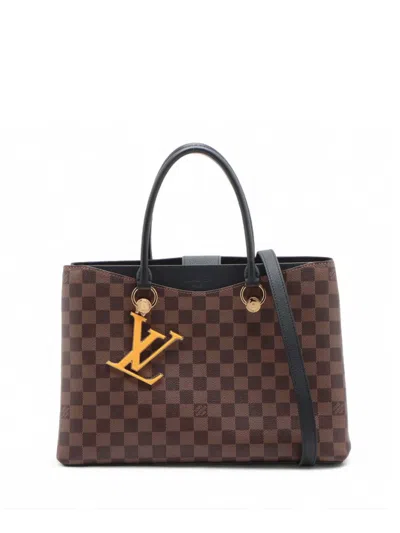 Pre-owned Louis Vuitton 2019-2020 Damier Ebene Riverside Satchel In Brown