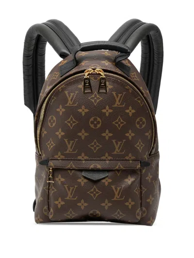 Pre-owned Louis Vuitton 2019-2021 Monogram Palm Springs Pm Backpack In Brown
