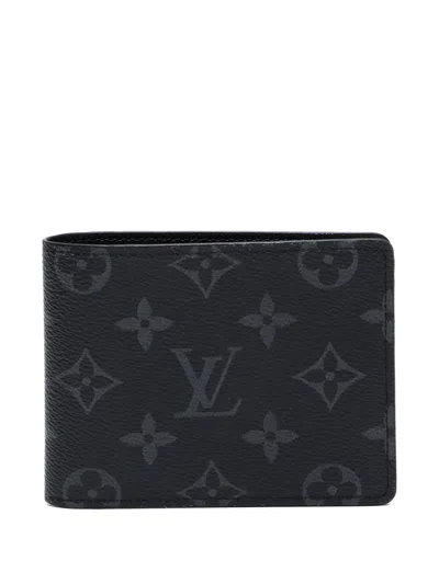 Pre-owned Louis Vuitton 2020-2024 Monogram Eclipse Wallet In Black