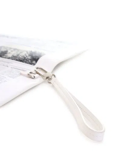 Pre-owned Louis Vuitton 2020-2025 Leather Everyday Lv Newspaper Pouch Clutch Bag In White