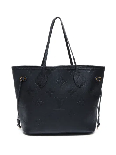 Pre-owned Louis Vuitton 2020-2025 Neverfull Mm Monogram Tote Bag In Black