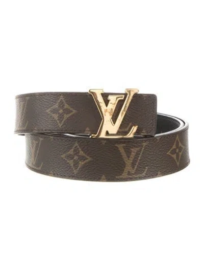 Pre-owned Louis Vuitton 2020 30mm Initiales Belt In Brown