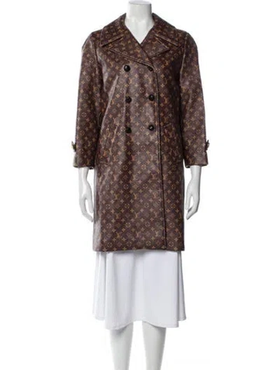 Pre-owned Louis Vuitton 2020 Animal Print Coat In Brown