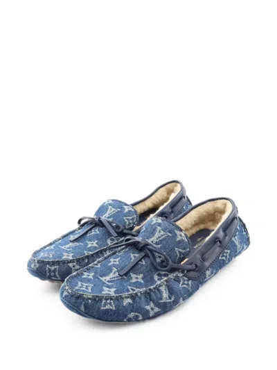 Pre-owned Louis Vuitton 2020 Arizona Line Monogram Loafers In Blue