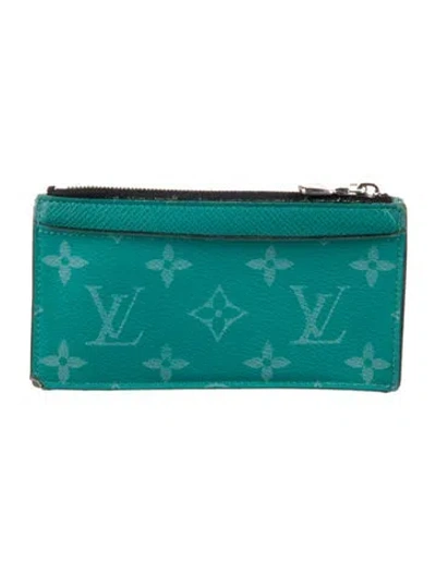 Pre-owned Louis Vuitton 2020 Coated Canvas Card Case In Green