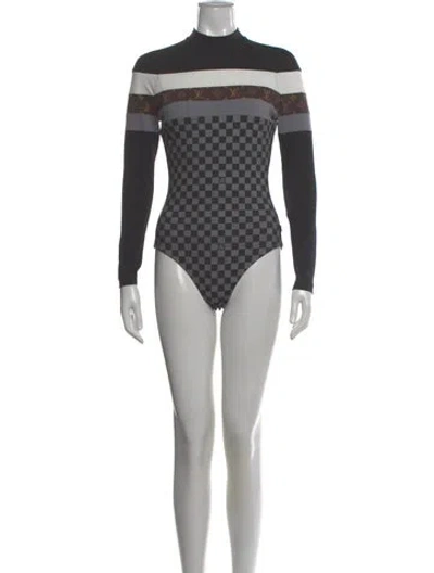 Pre-owned Louis Vuitton 2020 Colorblock Pattern Bodysuit In Black