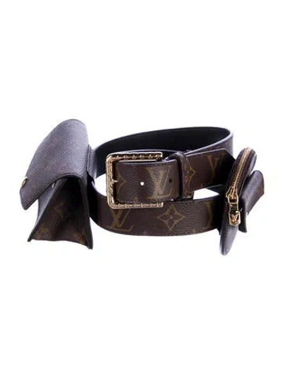 Pre-owned Louis Vuitton 2020 Daily Multi-pocket Belt Waist Belt In Brown