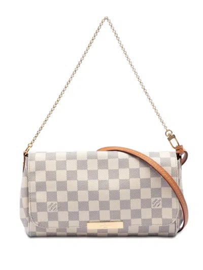 Pre-owned Louis Vuitton 2020 Damier Azur Favorite Mm Satchel In White