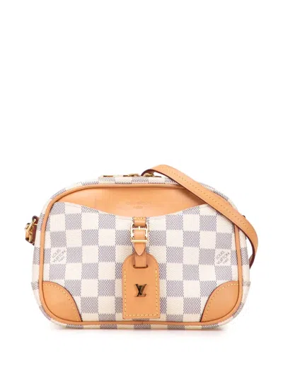 Pre-owned Louis Vuitton 2020 Damier Azur Mini Deauville Crossbody Bag In Blue