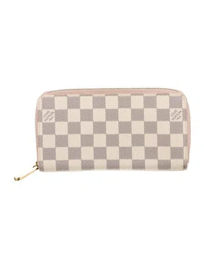 Pre-owned Louis Vuitton 2020 Damier Azur Pattern Zippy Wallet In Neutral