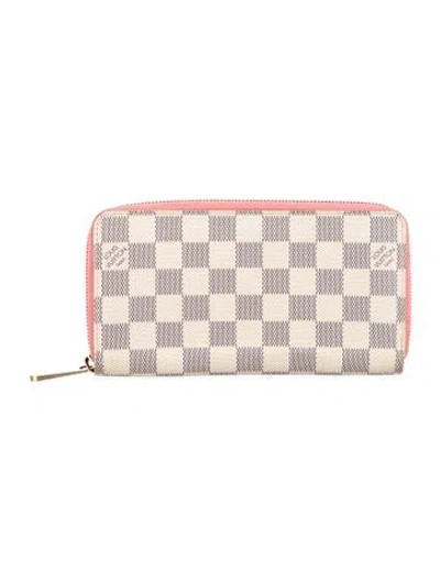 Pre-owned Louis Vuitton 2020 Damier Azur Pattern Zippy Wallet W/ Tags In Neutrals