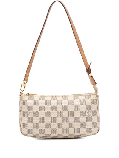 Pre-owned Louis Vuitton 2020 Damier Azur Pochette Accessoires Shoulder Bag In Blue
