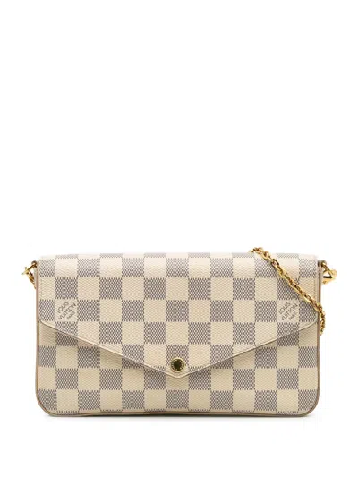Pre-owned Louis Vuitton 2020 Damier Azur Pochette Felicie Crossbody Bag