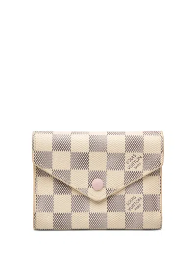 Pre-owned Louis Vuitton 2020 Damier Azur Victorine Small Wallets In White