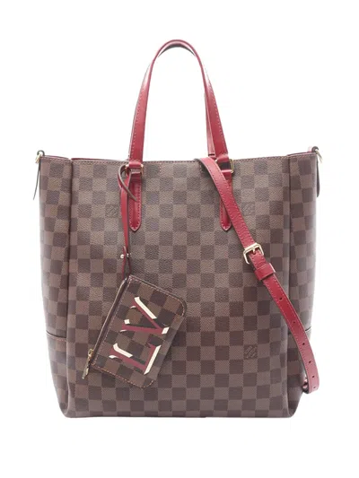 Pre-owned Louis Vuitton 2020 Damier Ebene Belmont Mm Satchel In Brown