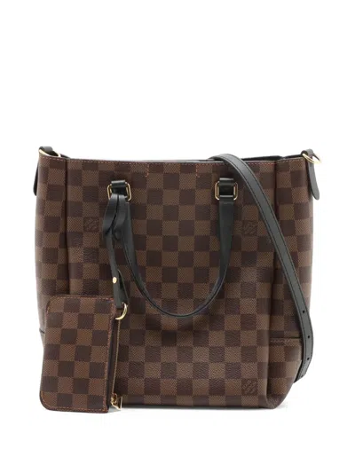 Pre-owned Louis Vuitton 2020 Damier Ebene Belmont Pm Satchel In Brown