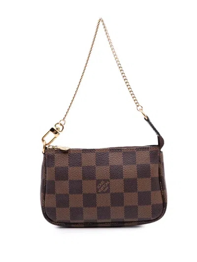 Pre-owned Louis Vuitton 2020 Damier Ebene Mini Pochette Accessoires Handbag